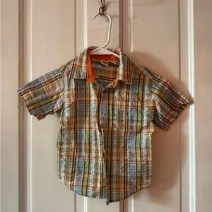 Faded Glory Multicolor Plaid Kids Button Down Shirt